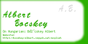 albert bocskey business card